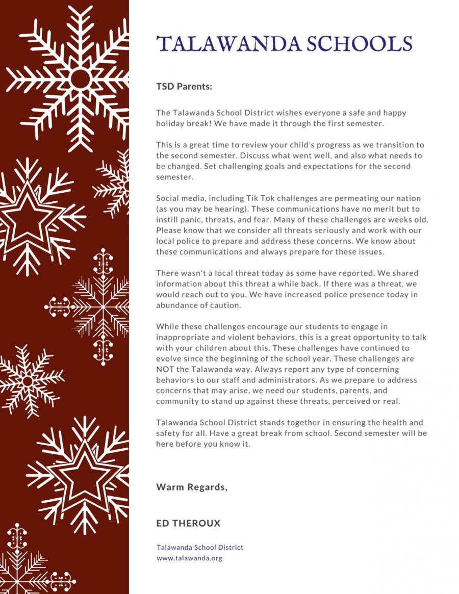 Photo of Holiday letter